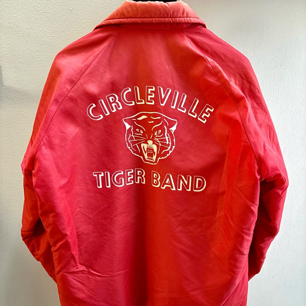 Circleville Tiger Band true vintage late 70s Dunbrooke satin jacket L/XL